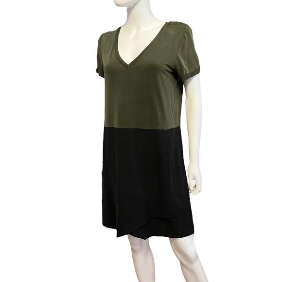 Anthropologie Dolan Olive Green Black Shift T-Shirt Dress, M - Picture 2 of 6